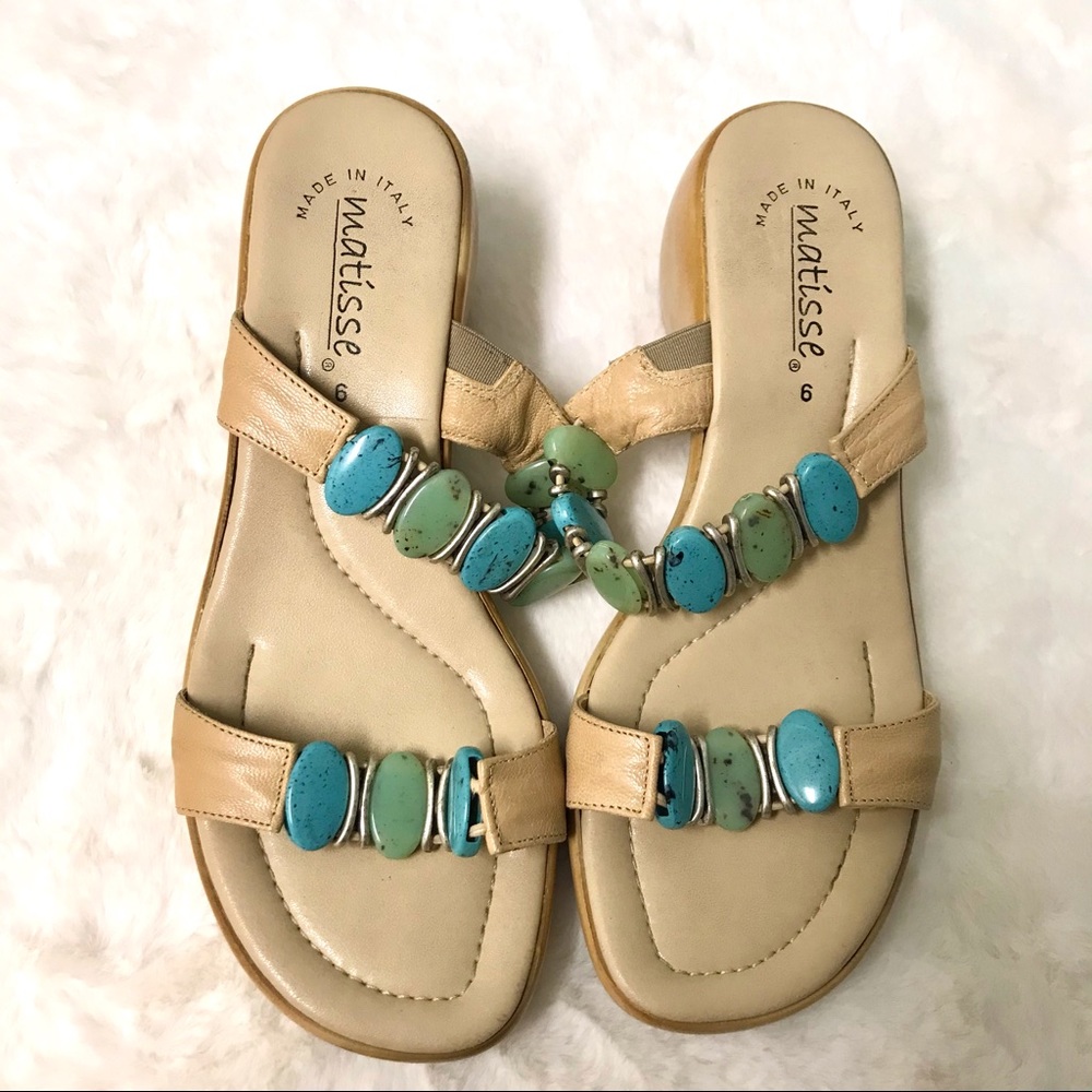 Beautiful beaded Matisse sandals made in Italy